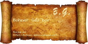 Bohner Gábor névjegykártya