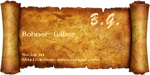 Bohner Gábor névjegykártya